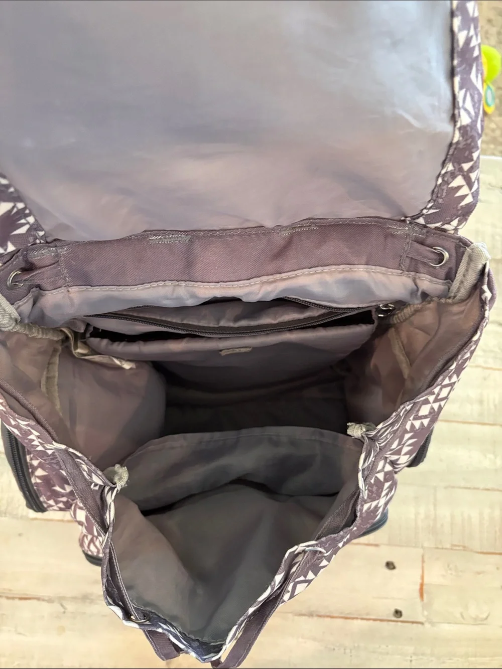Fisher-Price Shiloh Gray and White Southwest   Diaper Bag Backpack